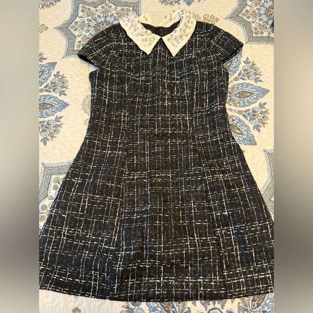 Tweed black and white dress. Brand new. Medium
